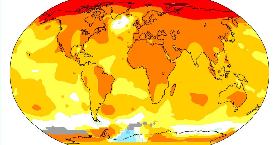 Los cambios en la temperatura del aire en la superficie hasta la fecha han sido más pronunciados en las latitudes del norte y sobre las masas terrestres.